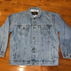 Cobra Vintage Denim Jean Jacket Solder's Angles Embroidered Logo XXL